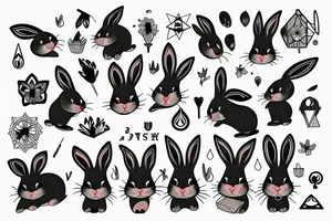 rabbit of home tattoo idea