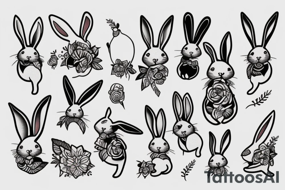 rabbit of home tattoo idea