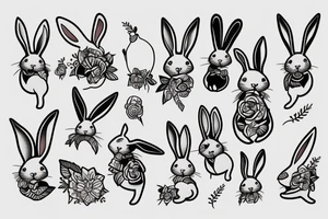 rabbit of home tattoo idea