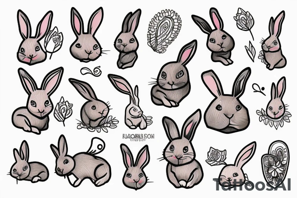 rabbit of home tattoo idea