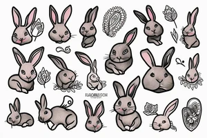 rabbit of home tattoo idea