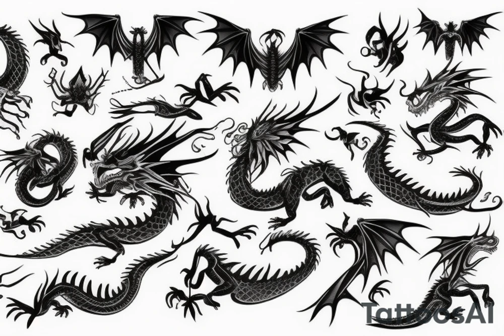 Dragon flying tattoo idea