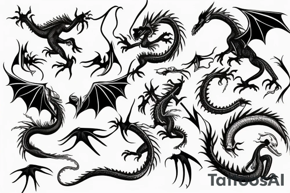 Dragon flying tattoo idea
