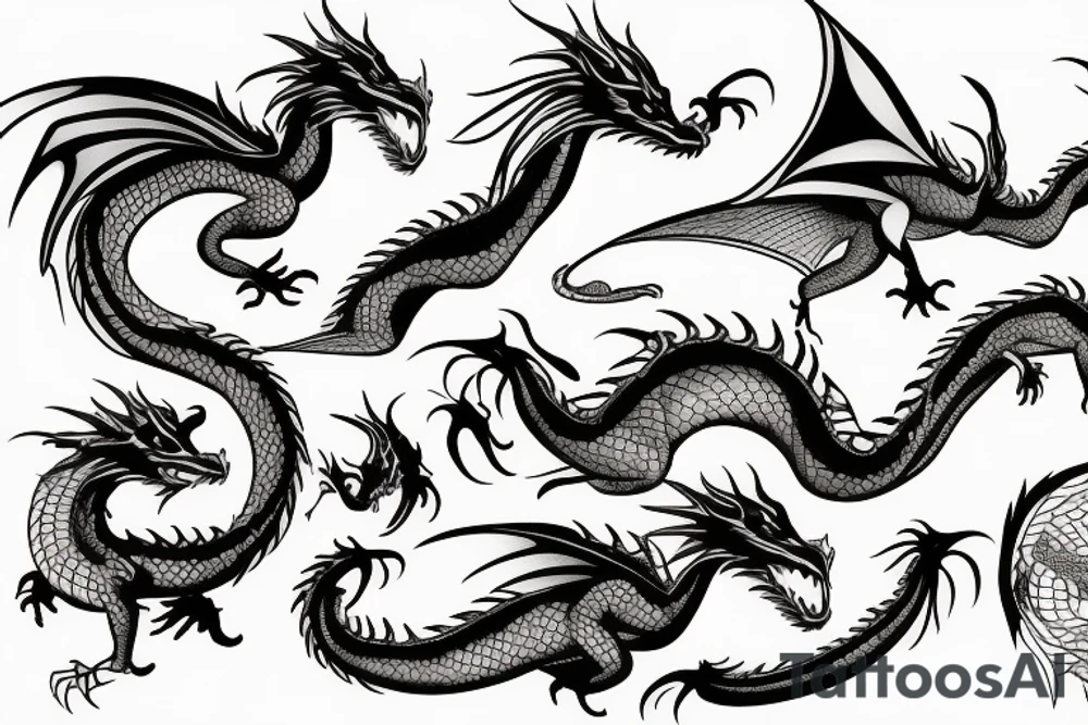 Dragon flying tattoo idea