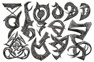 Arcane runes, like the patrons of magic in fantasy epic games tattoo idea