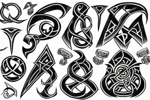 Arcane runes, like the patrons of magic in fantasy epic games tattoo idea