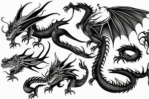 Realistic Dragon flying tattoo idea