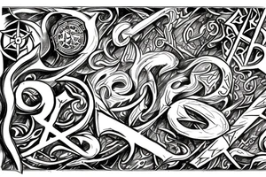 arcane runes epic fantasy tattoo idea
