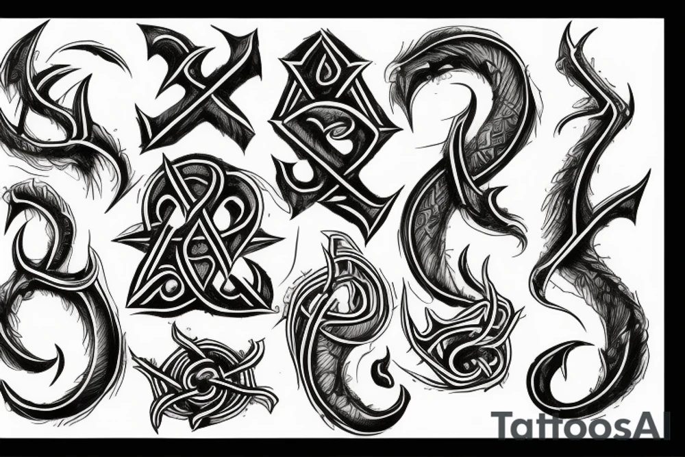 arcane runes epic fantasy tattoo idea