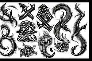 arcane runes epic fantasy tattoo idea