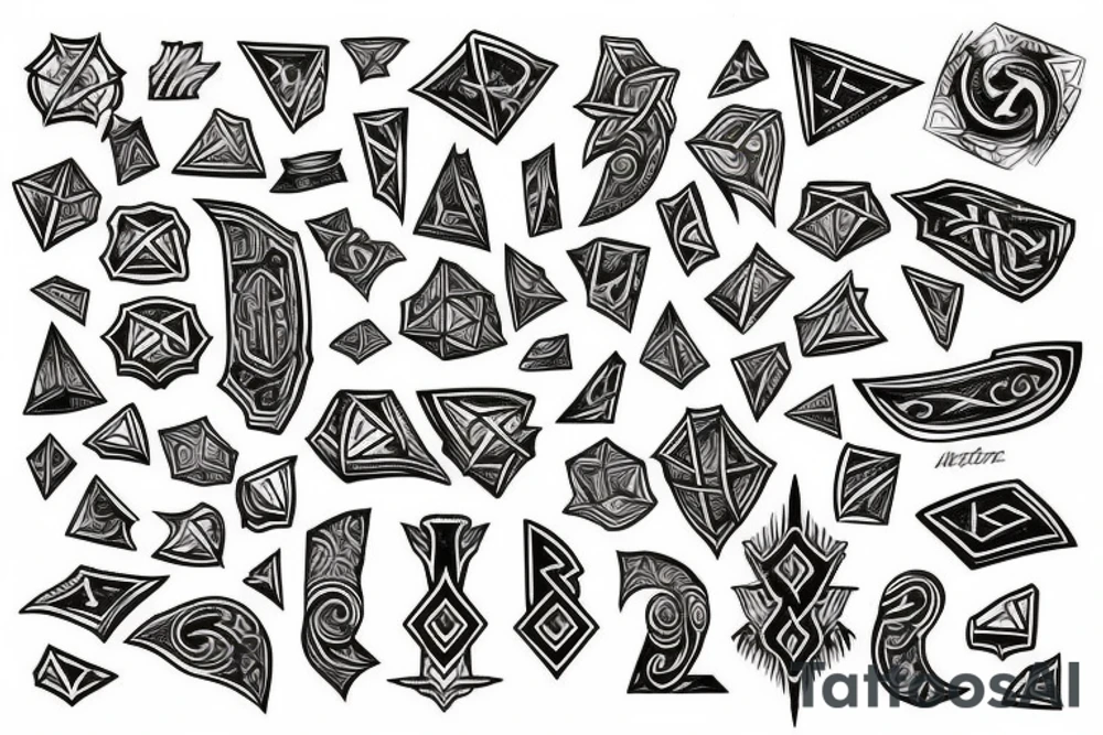 arcane runes epic fantasy tattoo idea