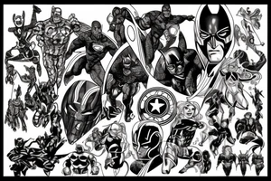 marvel plus dc tattoo idea