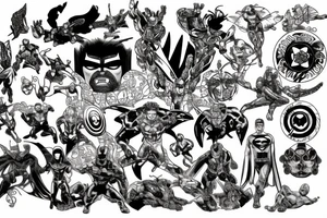 marvel plus dc tattoo idea