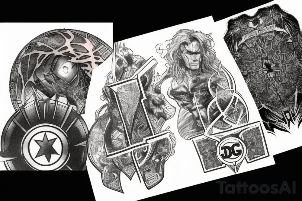 marvel and dc tattoo idea