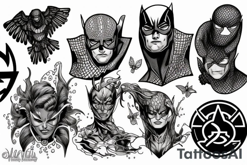 marvel and dc tattoo idea