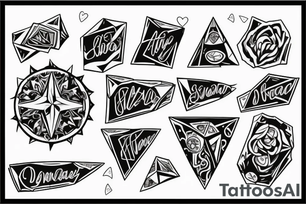 Diamond and text tattoo idea
