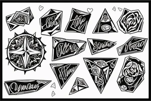 Diamond and text tattoo idea