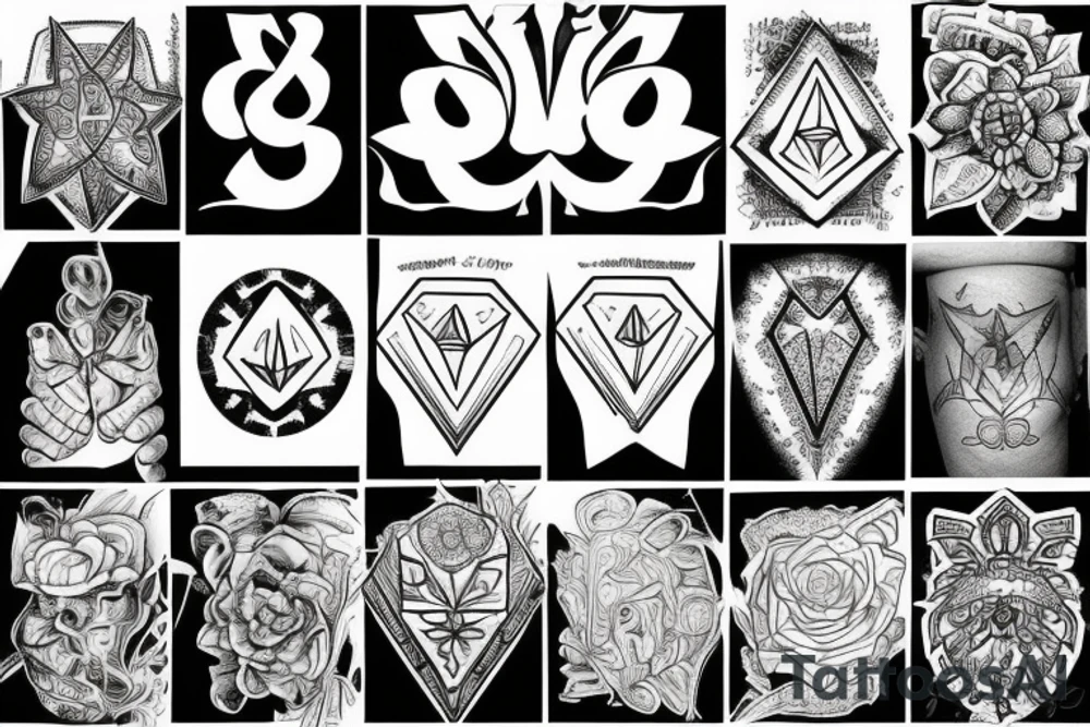 Diamond and text tattoo idea