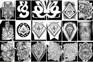 Diamond and text tattoo idea