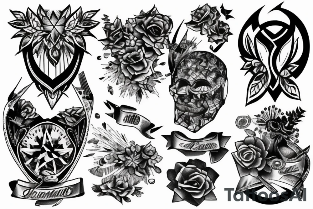 Diamond and text tattoo idea