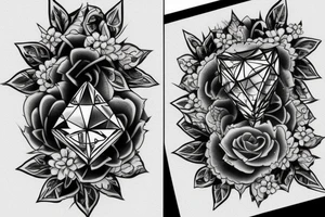 Diamond and text tattoo idea