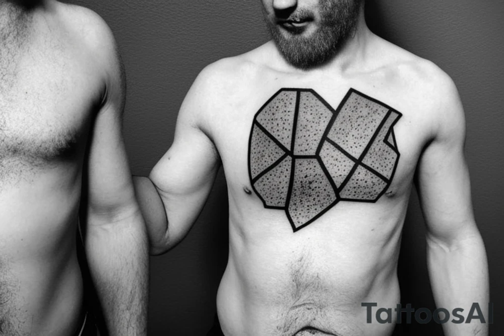 Greek Man holding up boulder on back, blood dripping from his body tattoo idea
