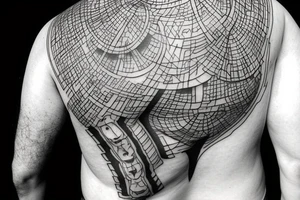 Kneeling Man holding up boulder on back. tattoo idea