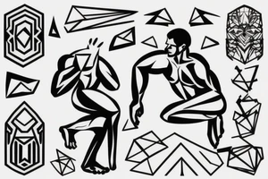 Kneeling Man holding up boulder on back. tattoo idea