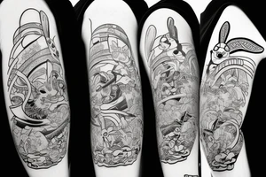 Samurai Easter bunny tattoo idea