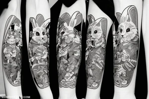 Samurai Easter bunny tattoo idea