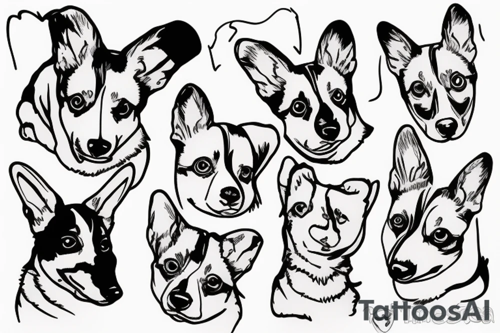 Corgi eyebrows tattoo idea