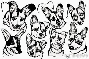 Corgi eyebrows tattoo idea
