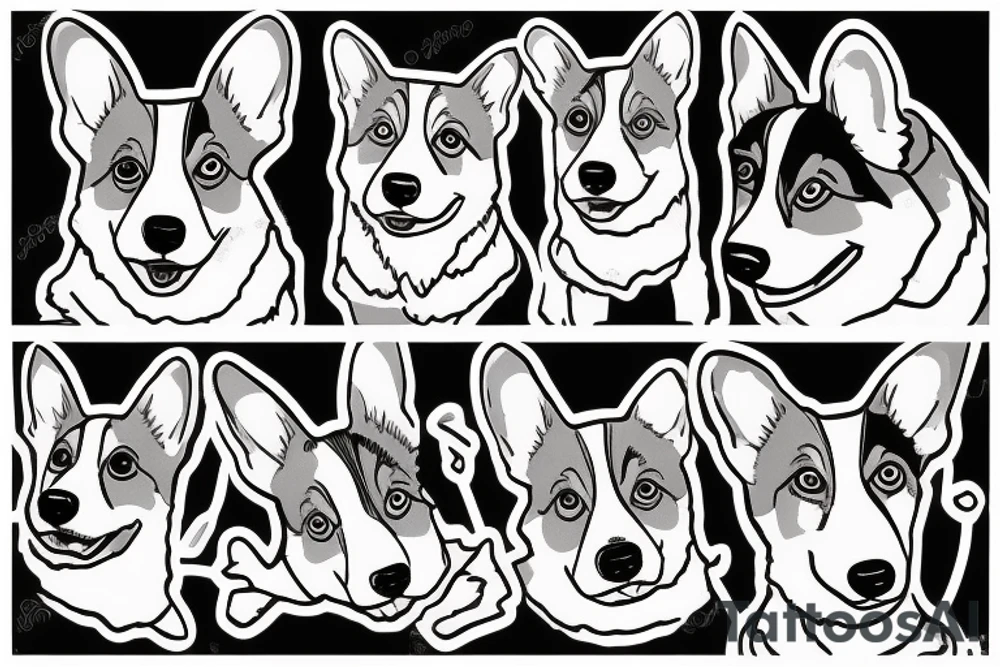Corgi eyebrows tattoo idea
