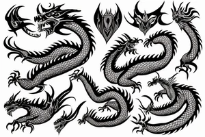 A dragon that starts from the shoulder and goes to the chest tattoo idea