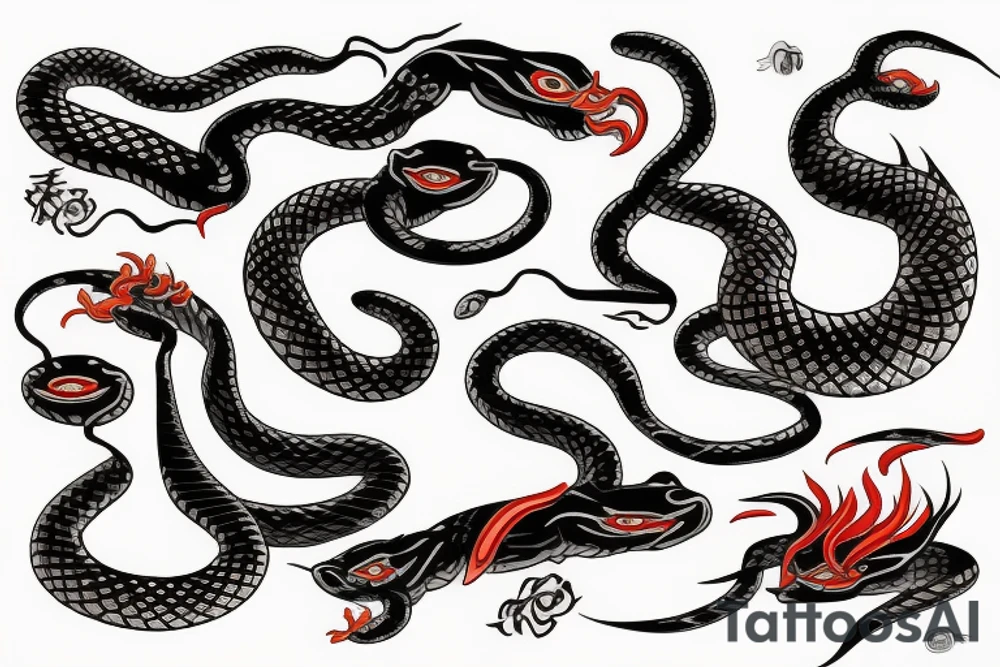 Snake venom fire tattoo idea