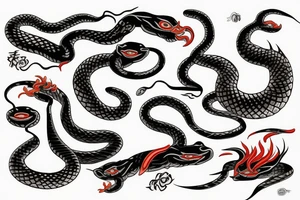 Snake venom fire tattoo idea