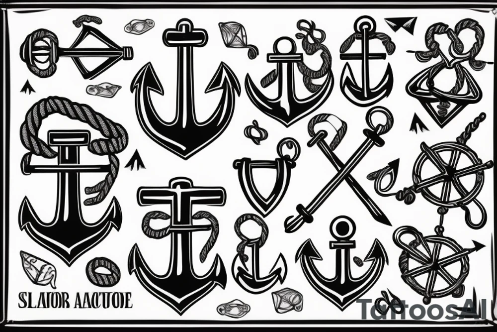 traditional fouled anchor tattoo idea