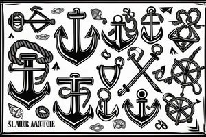 traditional fouled anchor tattoo idea