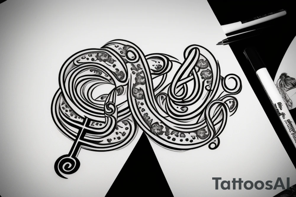 cross, treble clef, chrysanthemum tattoo idea cross, treble clef, chrysanthemum tattoo idea