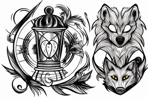 Werewolf inside an hourglass tattoo idea