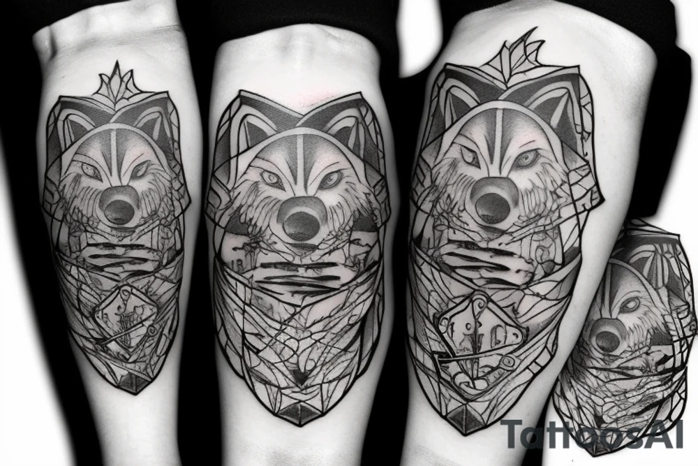 Werewolf inside an hourglass tattoo idea