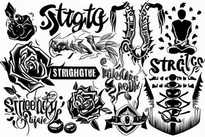 Strength, motivation, protection tattoo idea