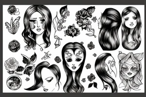 Two girls and a boy linked tattoo idea