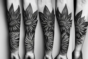 Direction + Sunflower + Mountain tattoo idea