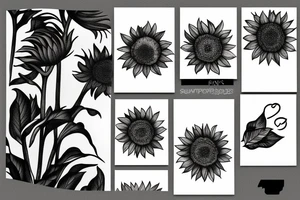 Direction + Sunflower + Mountain tattoo idea