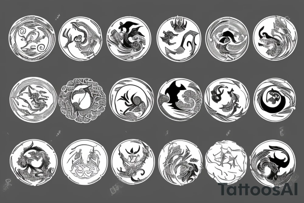 Capricorn on top of world with sign of yin and yang tattoo idea