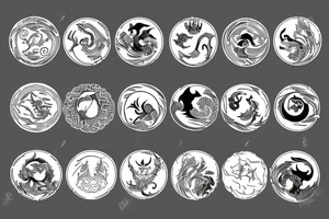 Capricorn on top of world with sign of yin and yang tattoo idea