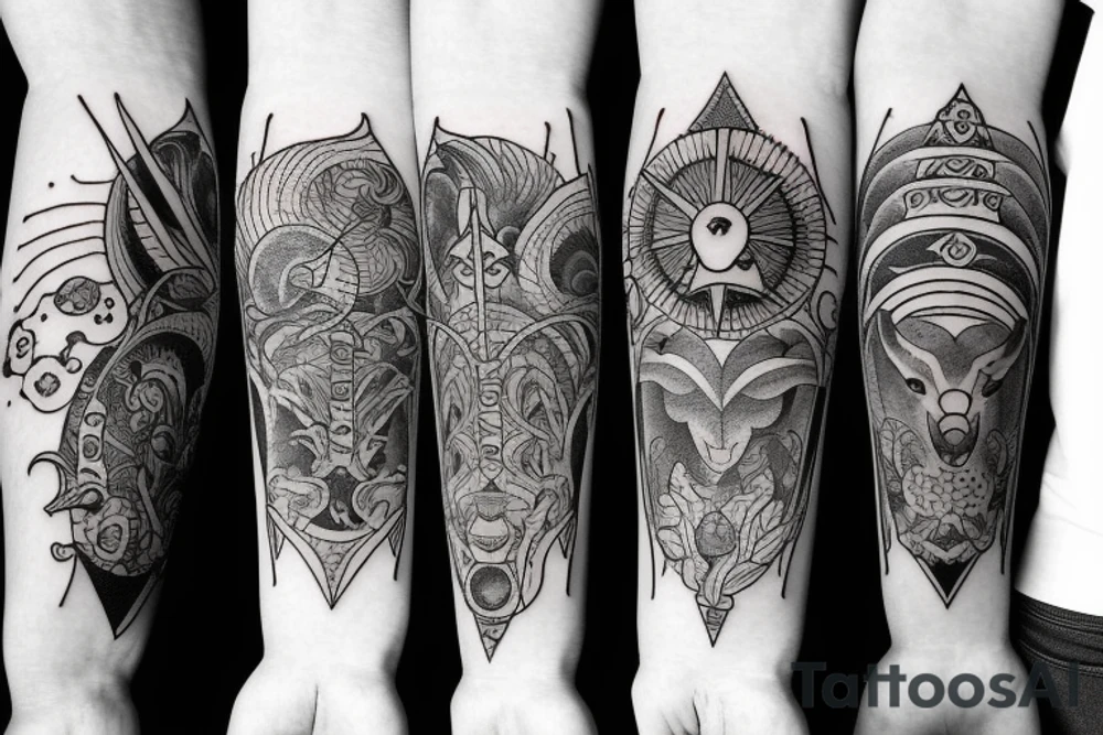 Capricorn sun and moon long for forearm tattoo idea