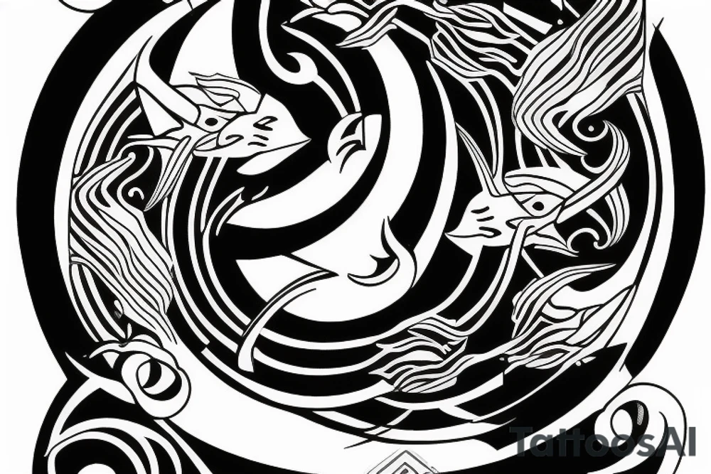 Yin yang, Capricorn for forearm tattoo idea