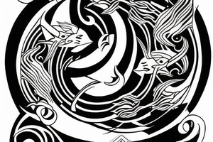 Yin yang, Capricorn for forearm tattoo idea